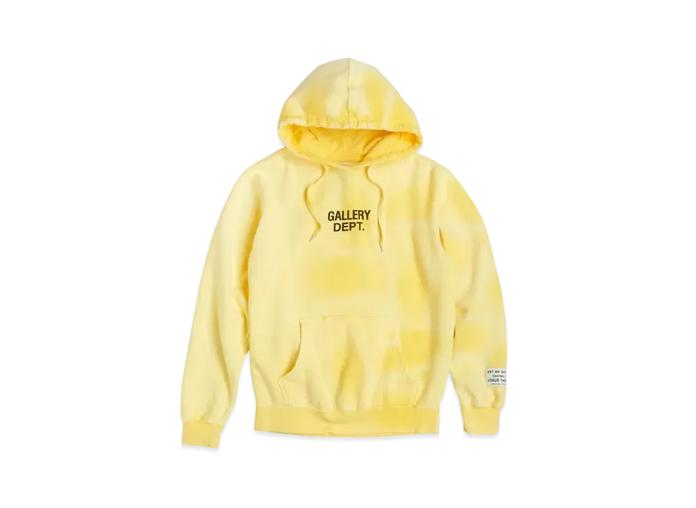 GALLERY DEPT. Sunfaded Center Logo Hoodie "Yellow"