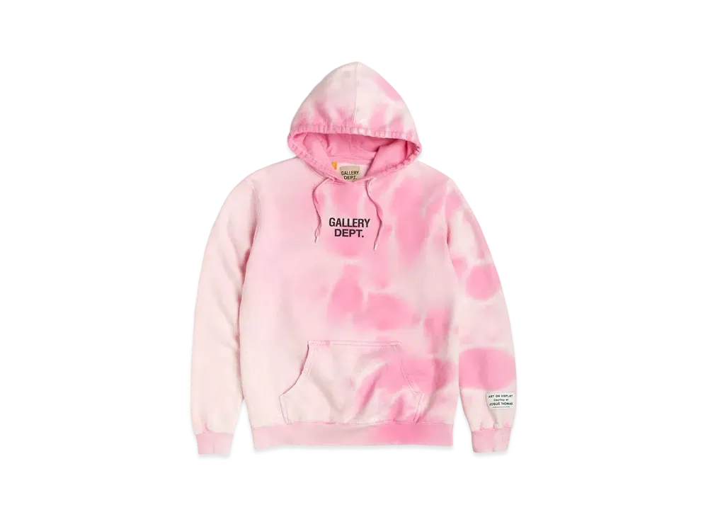 GALLERY DEPT. Sunfaded Center Logo Hoodie "Pink"