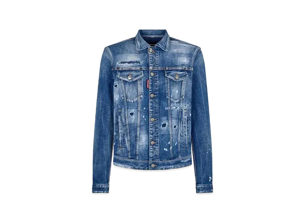 Dsquared2 Mended Rips Dan Denim Jacket "Navy"