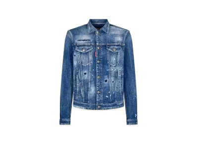 Dsquared2 Mended Rips Dan Denim Jacket "Navy"