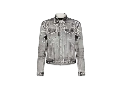 Dsquared2 Icon White Coal Wash Dan Jeans Jacket "Gray/Black"