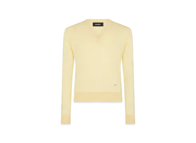 Dsquared2 The Caten Prive V Neck Knit Pullover "Yellow"