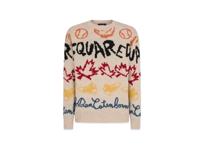 Dsquared2 Baseball Knit Crewneck Pullover "Multicolor"
