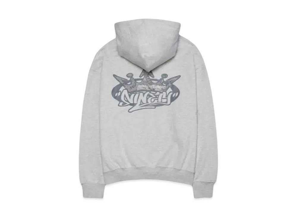 9090 King Logo Rhinestone Hoodie "Oatmeal"
