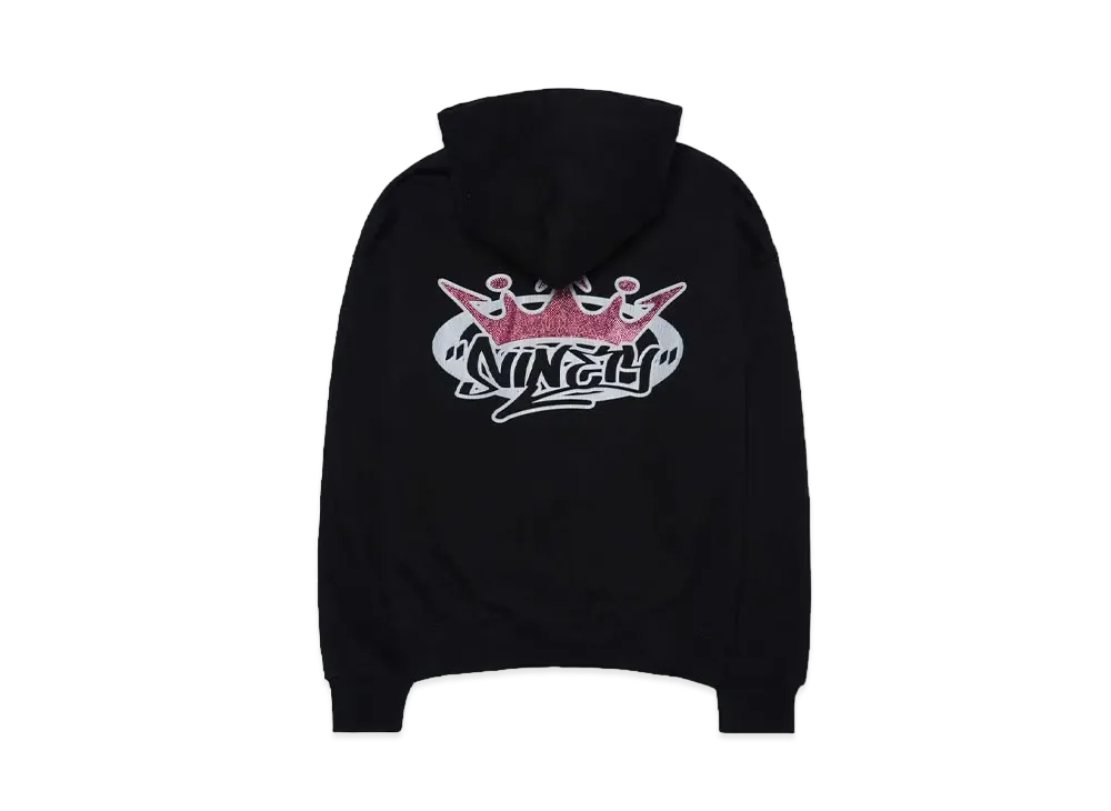 9090 King Logo Rhinestone Hoodie "Black"