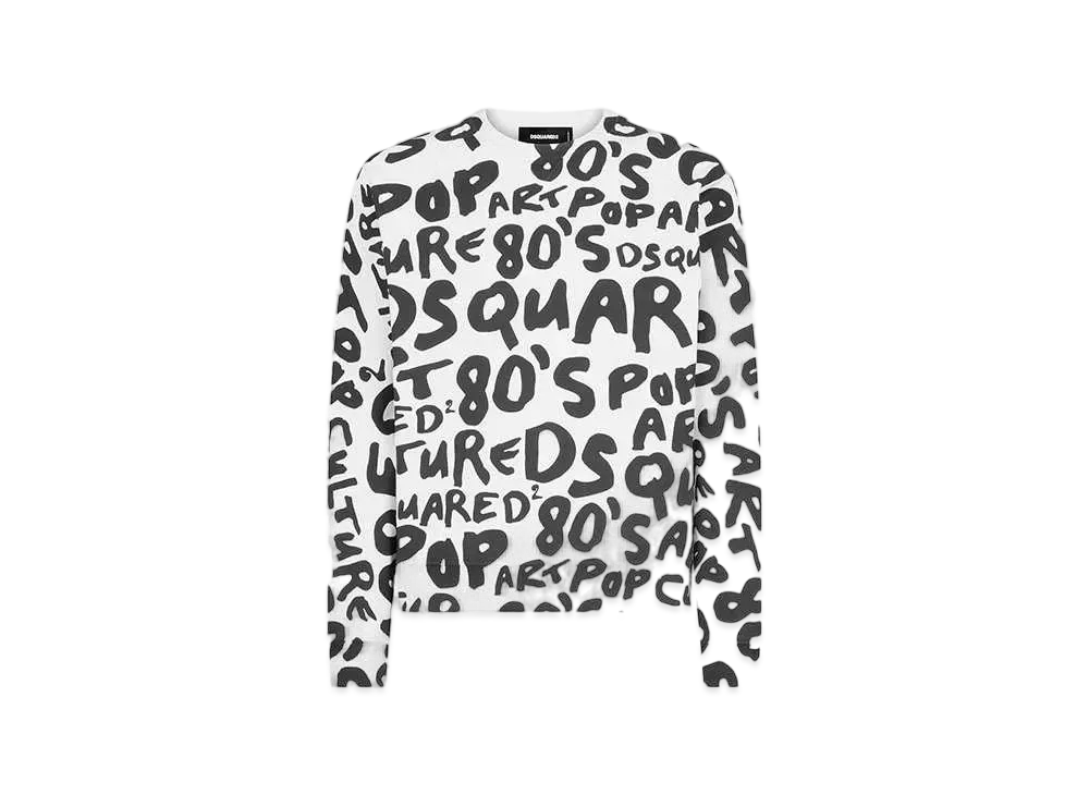 Dsquared2 D2 Pop 80'S Cool Fit Crewneck Sweatshirt "White"