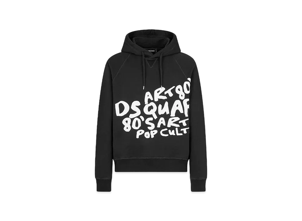Dsquared2 D2 Pop 80'S Cool Fit Hoodie Sweatshirt "Black"