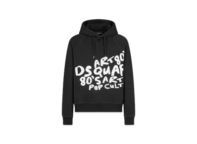 Dsquared2 D2 Pop 80'S Cool Fit Hoodie Sweatshirt "Black"