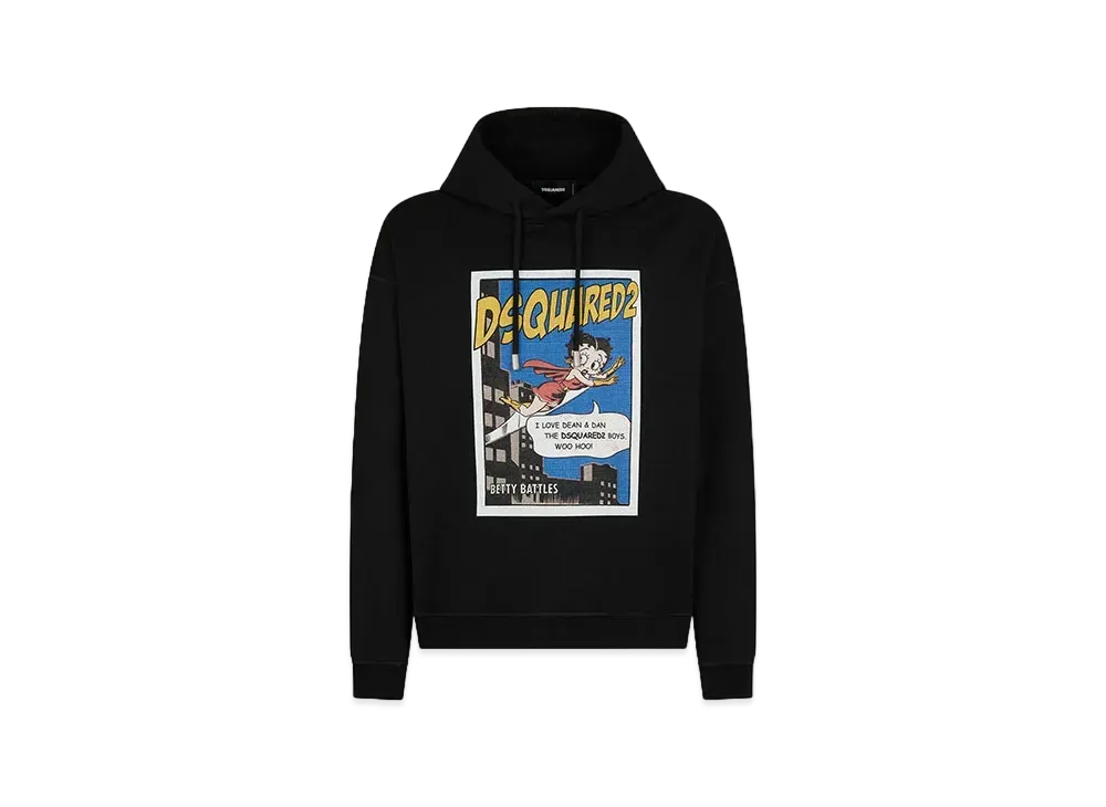 Dsquared2 Betty Boop Regular Fit Hoodie Sweatshirt #1 "Black"