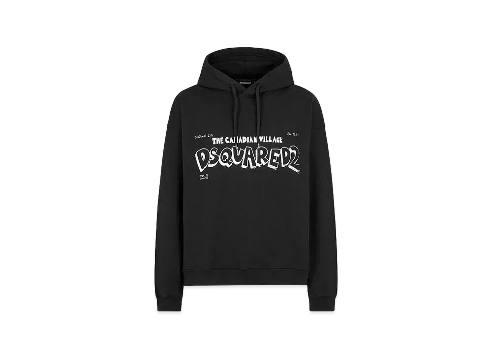 Dsquared2 Loose Fit Hoodie Sweatshirt "Black"