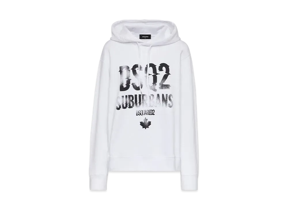 Dsquared2 Suburbans Cool Fit Hoodie Sweatshirt "White"