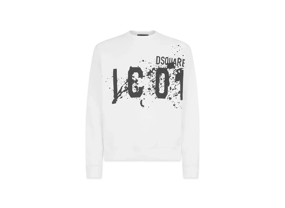 Dsquared2 Icon Splash Cool Fit Crewneck Sweatshirt "White"