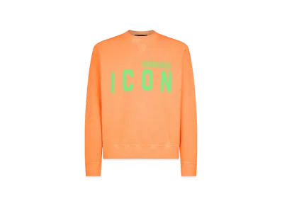 Dsquared2 Icon Splash Cool Fit Crewneck Sweatshirt #1 "Orange Fluo"