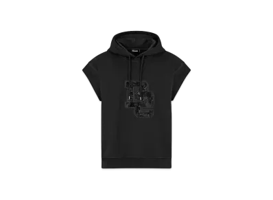 Dsquared2 Adriana Fit Sleeveless Hoodie Sweatshirt "Black"