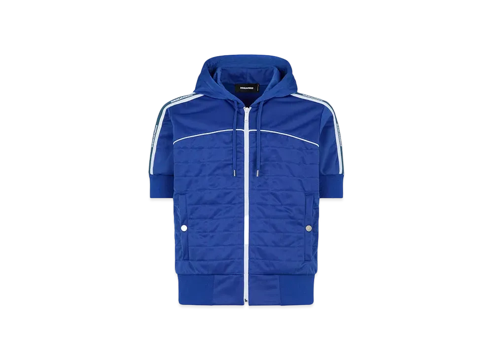 Dsquared2 Short Sleeves Hoodie Zip Sweatshirt "Blue Royal"