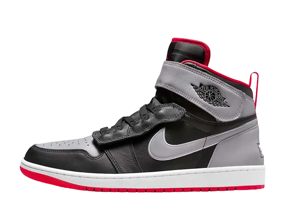 ナイキ エアジョーダン1 ハイ フライイーズ "ブラック/セメントグレー/ホワイト/ファイヤーレッド"