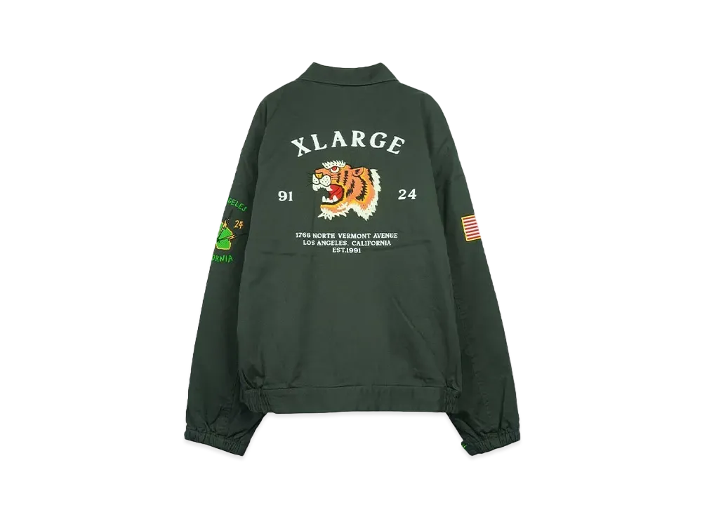 XLARGE TIGER EMBROIDERY VIETNAM JACKET "DkGREEN"
