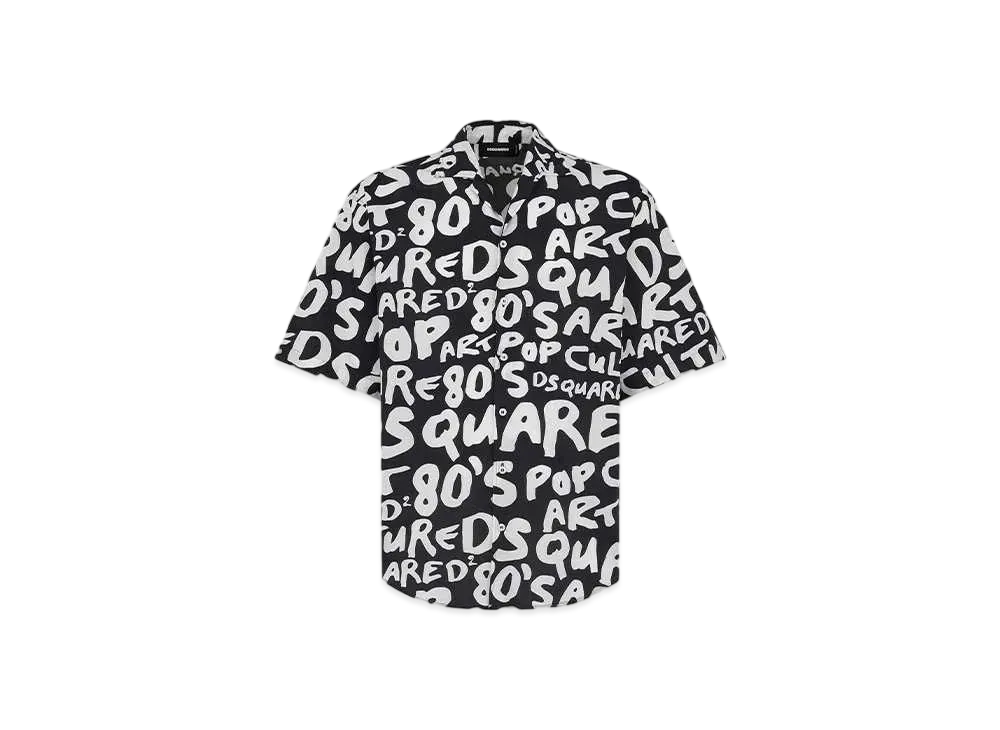 Dsquared2 D2 Pop 80'S Bowling Shirt "Black/White"