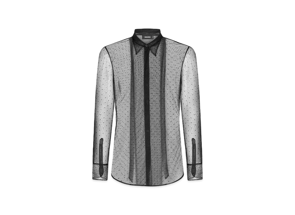 Dsquared2 Evening See Through Bow Shirt "Black"