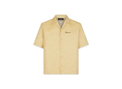 Dsquared2 Micro Flowers Hawaii Shirt "Yellow/Gray"