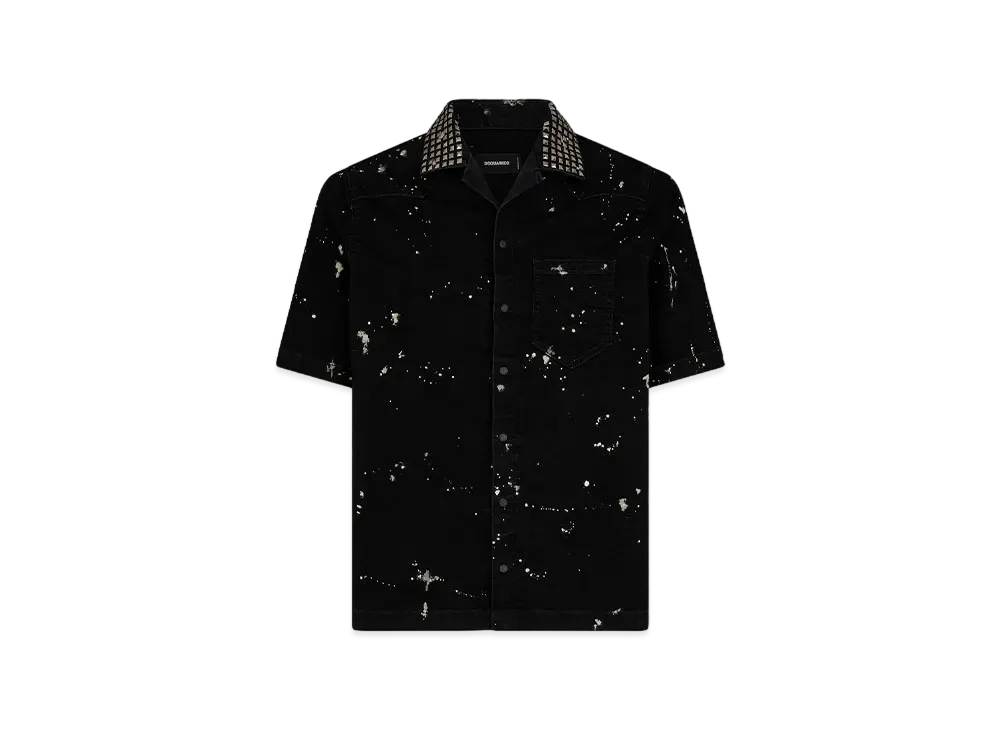 Dsquared2 Icon Studded Short Sleeves Shirt "Black"
