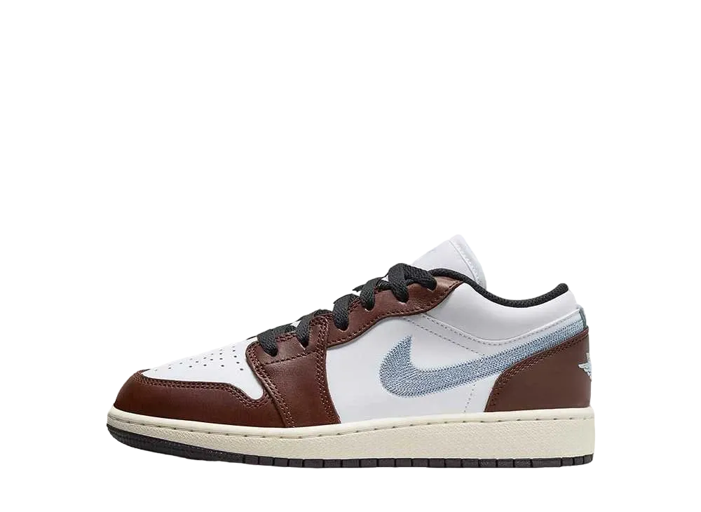 Nike GS Air Jordan 1 Low SE "White/Black/Sail/Blue Grey"