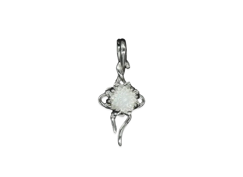 WTLA Zinnia Flower Pendent "Silver-Plated"