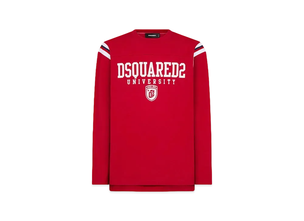 Dsquared2 Varsity Fit Long Sleeves T-Shirt "Red"