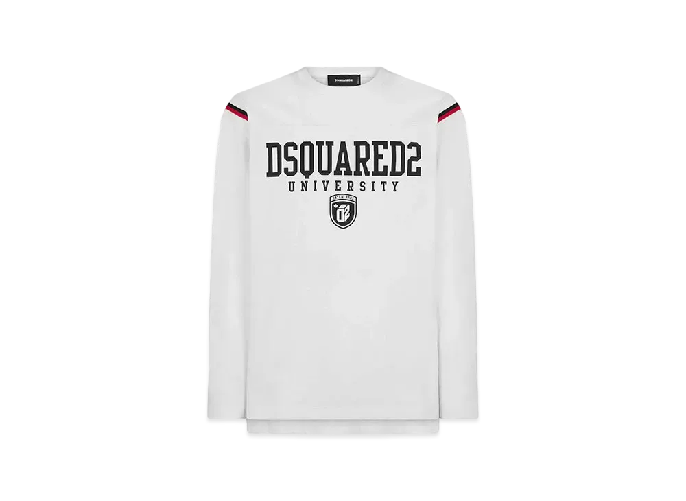 Dsquared2 Varsity Fit Long Sleeves T-Shirt "White"