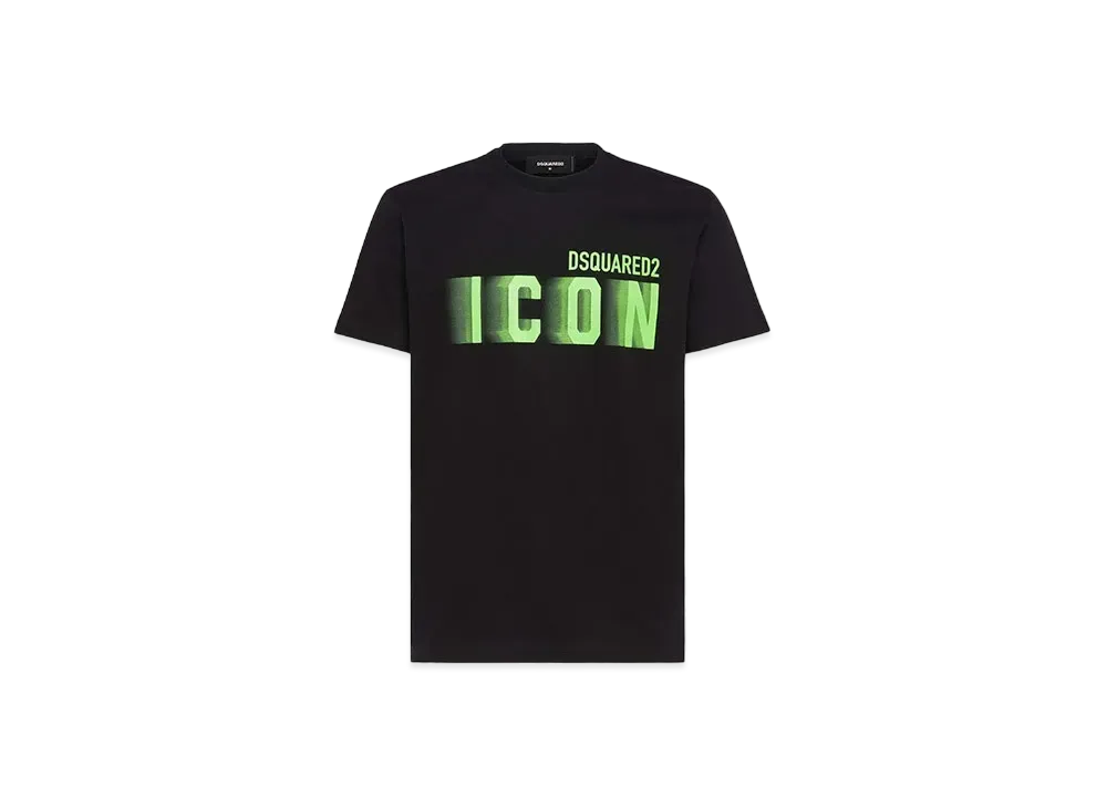 Dsquared2 Icon Blur Cool Fit T-Shirt "Black/Green Fluo"
