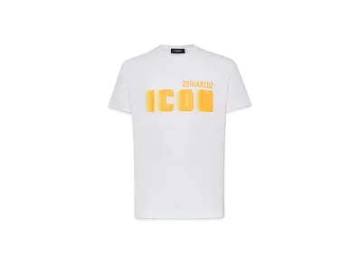 Dsquared2 Icon Blur Cool Fit T-Shirt "White/Orange Fluo"