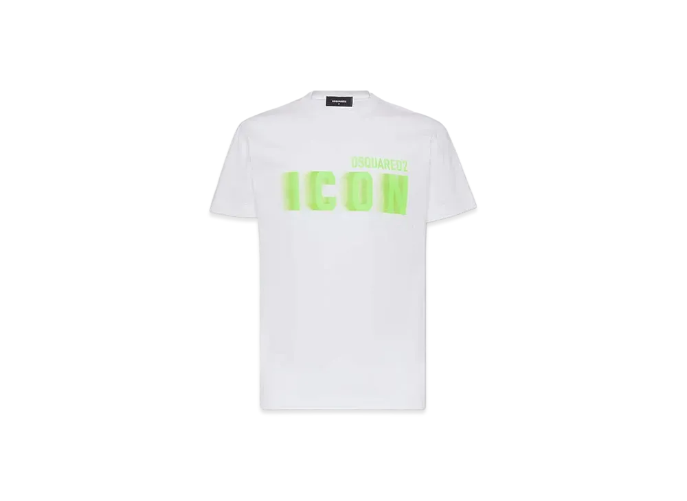 Dsquared2 Icon Blur Cool Fit T-Shirt "White/Green Fluo"