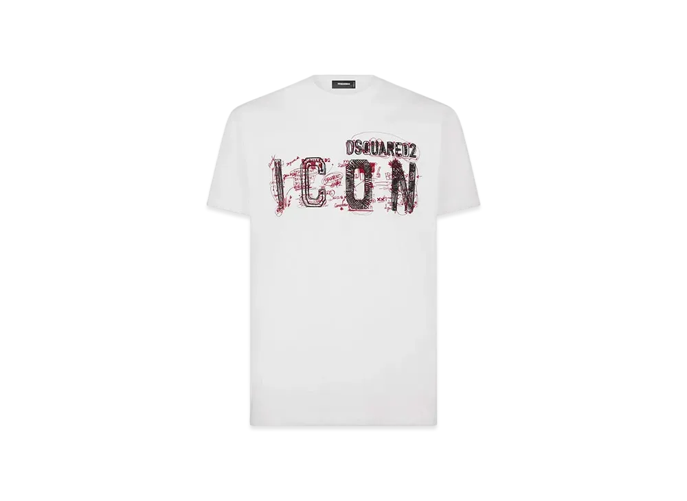 Dsquared2 Icon Scribble Cool Fit T-Shirt "White"