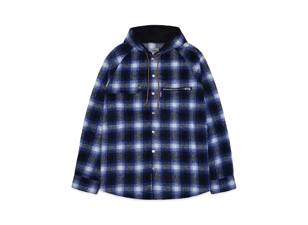 WANNA "Sherlock" Hooded Flannel shirts "BLUE"