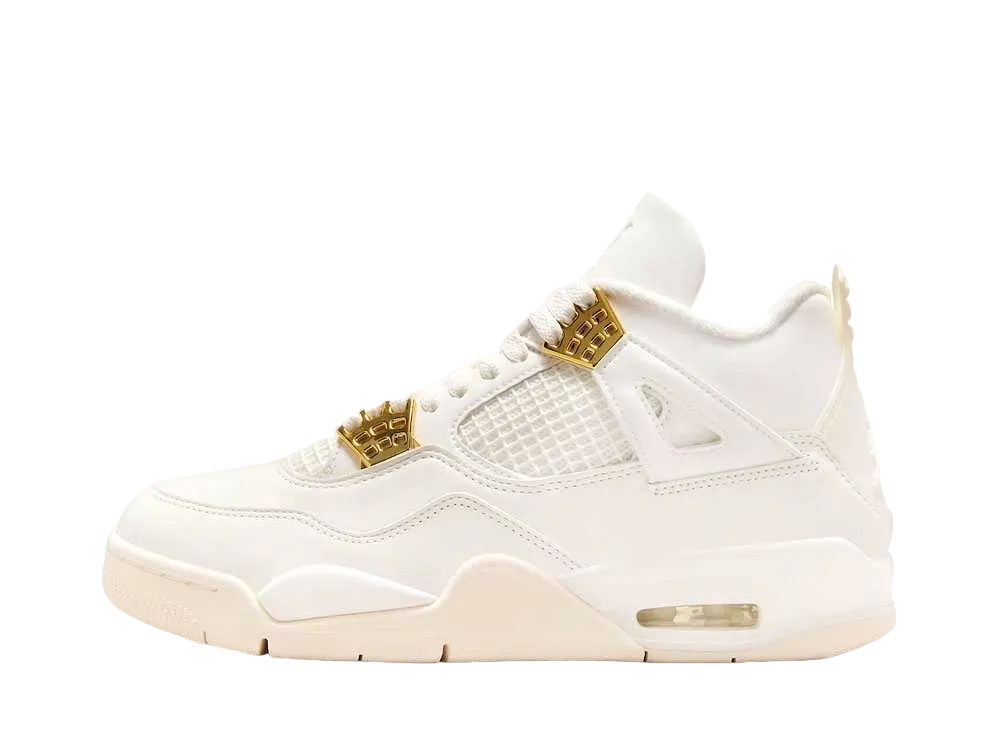 Nike Women's Air Jordan 4 Retro "White & Gold"