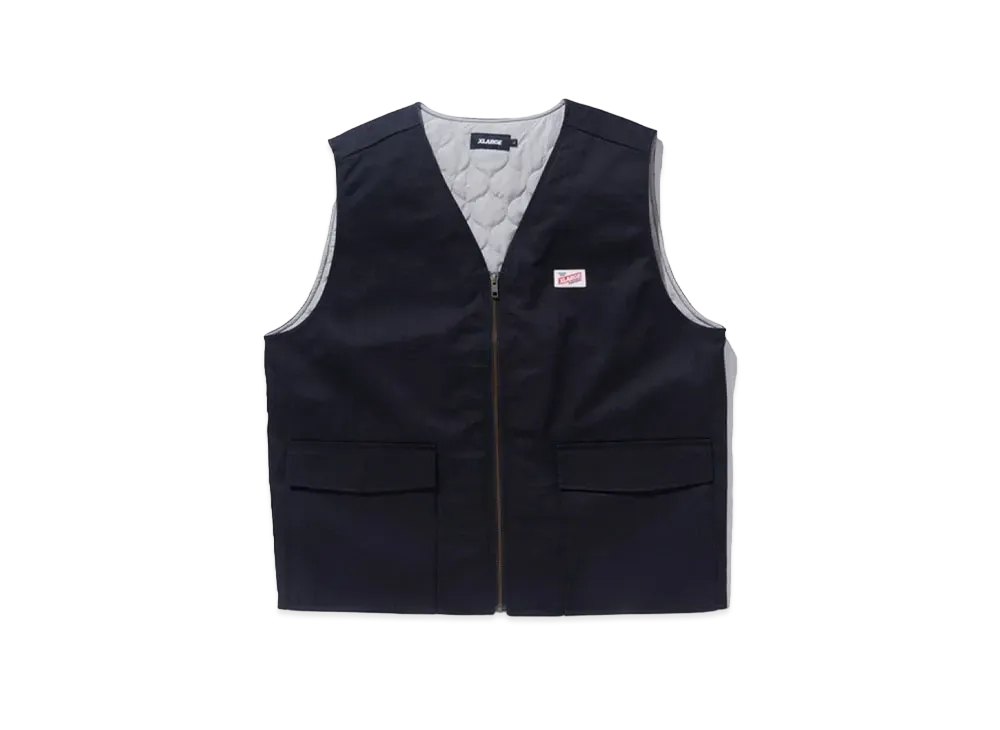 XLARGE PATCHED WORK VEST "BLACK"