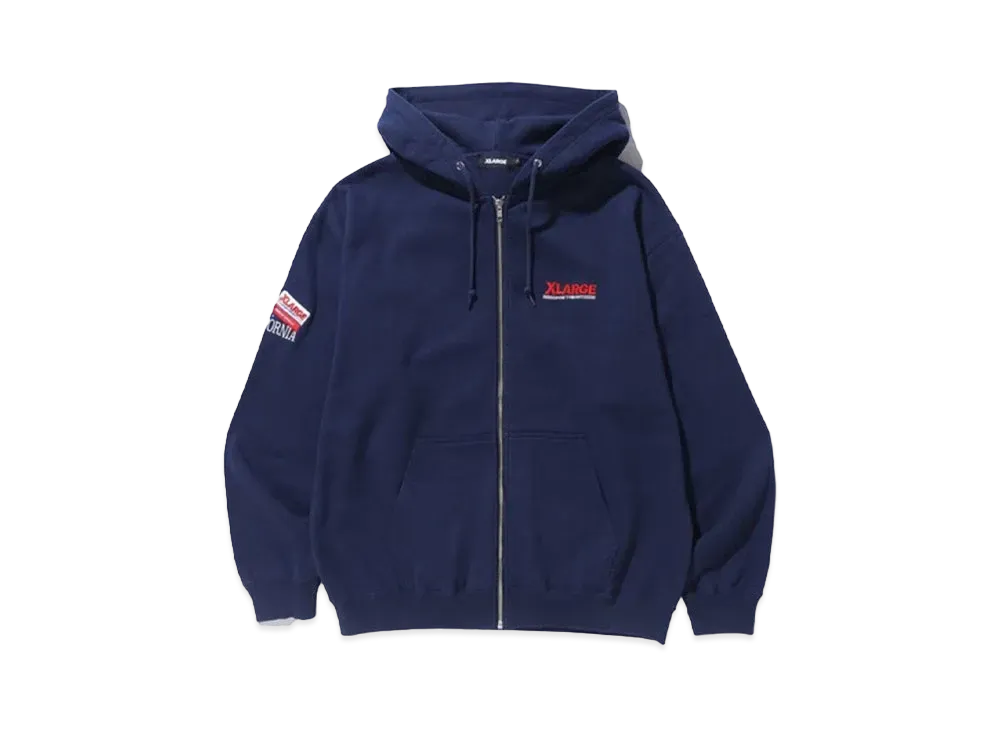 XLARGE BAY AREA ZIP UP HOODED SWEATSHIRT "NAVY"