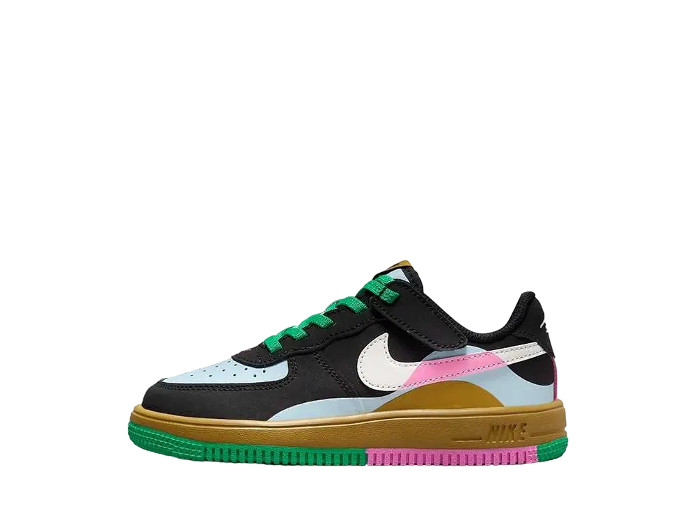 Nike PS Air Force 1 Low LV8 2 EasyOn "Black/Light Armory Blue/Playful Pink/Summit White"