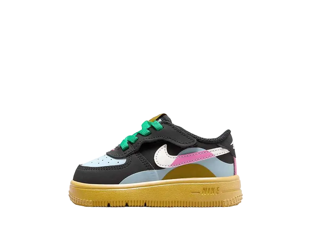 ナイキ TD エアフォース1 ロー LV8 2 イージーオン "ブラック/ライトアーモリーブルー/プレイフルピンク/サミットホワイト"(キッズ)