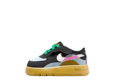 Nike TD Air Force 1 Low LV8 2 EasyOn "Black/Light Armory Blue/Playful Pink/Summit White"