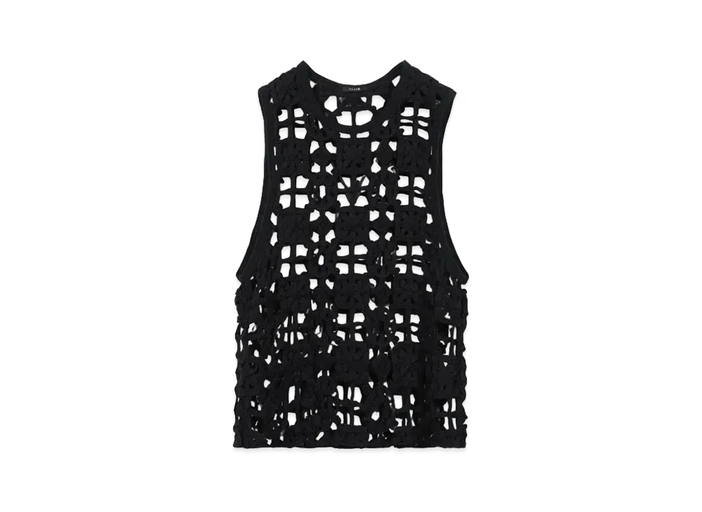 TAAKK ALL EMBROIDERY JERSEY TANK TOP "BLACK"