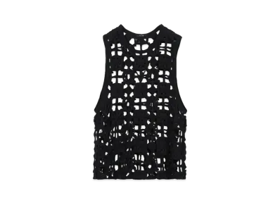 TAAKK ALL EMBROIDERY JERSEY TANK TOP "BLACK"