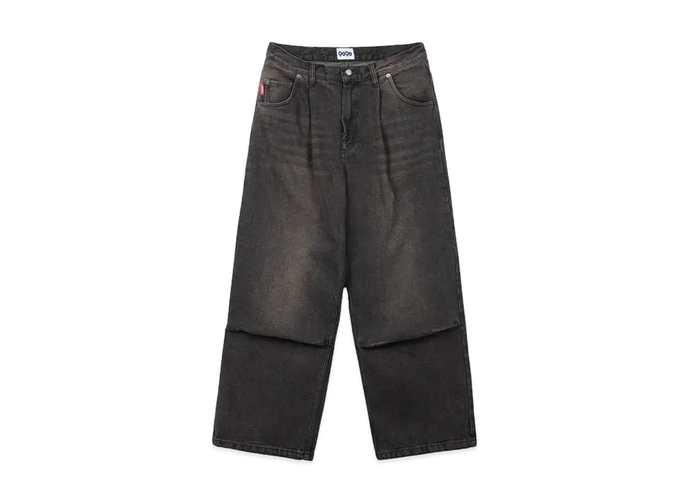 9090 King Logo Buggy Denim Pants "Dark Brown"
