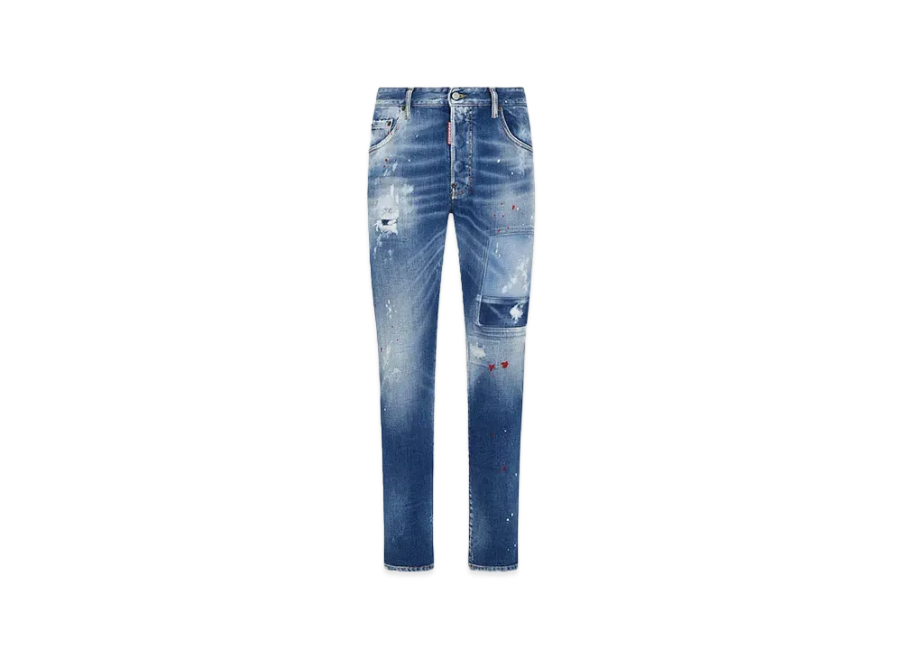 Dsquared2 Medium Worn Out Booty Wash Skater Jeans "Navy"