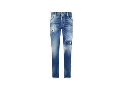 Dsquared2 Medium Worn Out Booty Wash Skater Jeans "Navy"