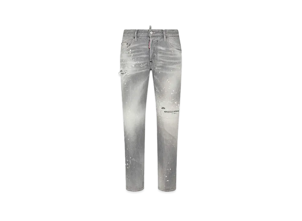 Dsquared2 Grey Spotted Wash Skater Jeans "Gray"