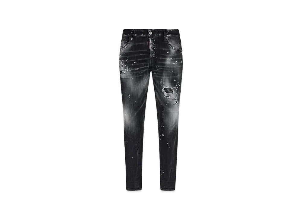 Dsquared2 Black Ripped Wash Super Twinky Jeans "Black"