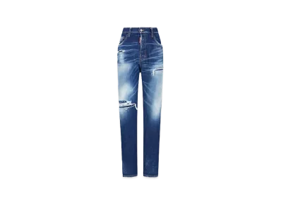 Dsquared2 Medium Ripped Knee Wash 642 Jeans "Navy"