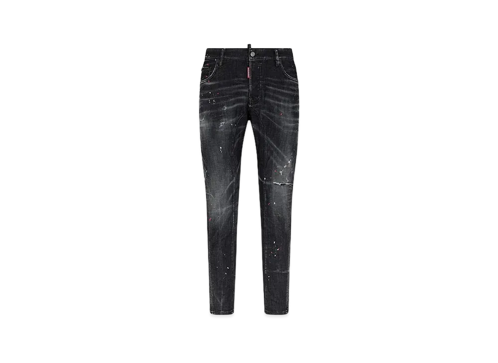 Dsquared2 Black Spotted Wash Tidy Biker Jeans "Black"