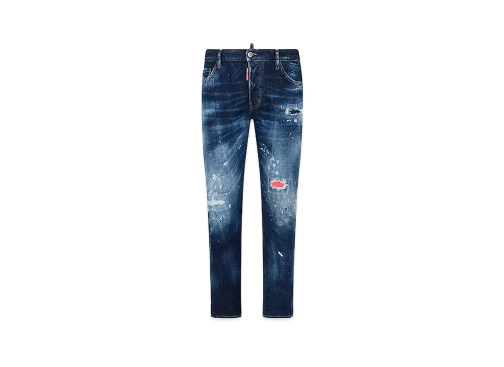 Dsquared2 Dark Neon Splash Wash Sexy Twist Jeans "Navy"